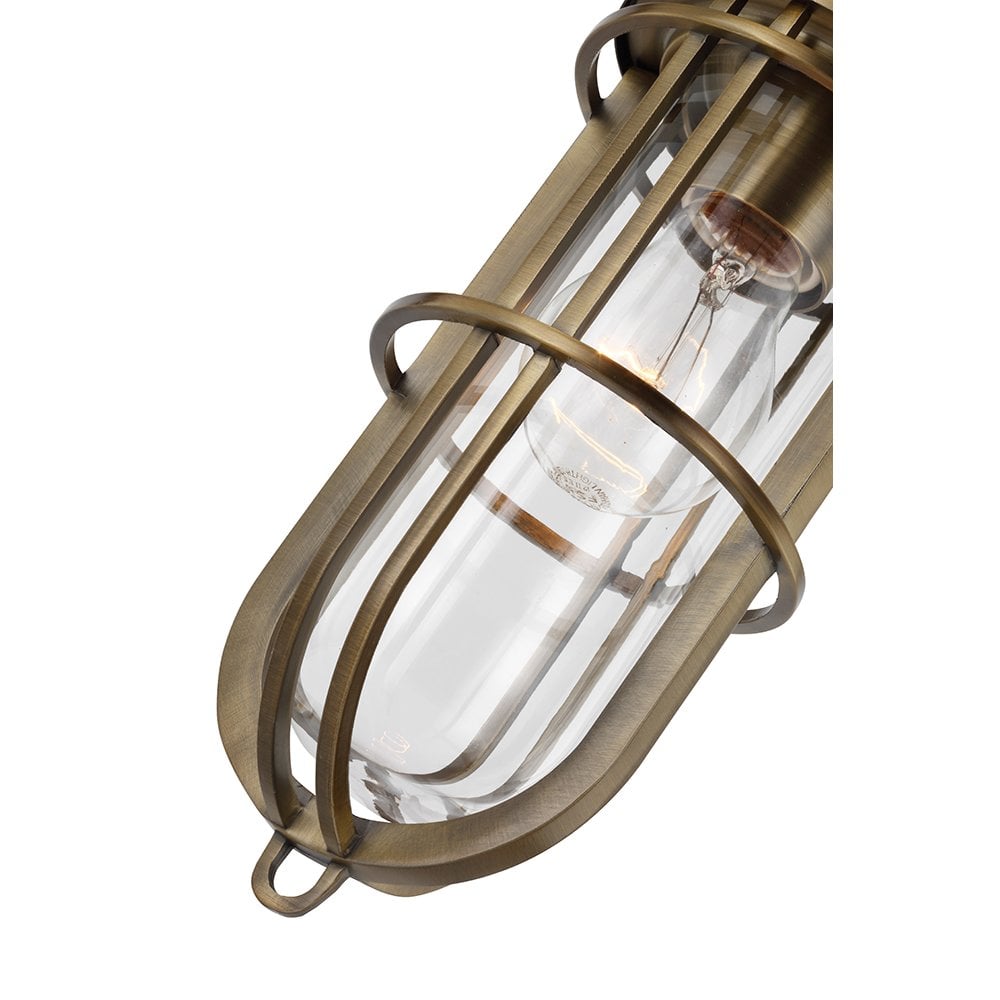 Urban Restoration 1 Light Bathroom Ceiling Pendant Light In Dark Antique Brass QN-URBANREST-MP
