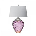 Samara Small Plum Glass Table Lamp With Silver Shade QN-SAMARA-TL-PLM