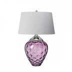 Samara Small Plum Glass Table Lamp With Silver Shade QN-SAMARA-TL-PLM