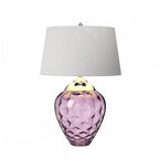 Samara Small Plum Glass Table Lamp With Silver Shade QN-SAMARA-TL-PLM