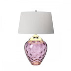 Samara Small Plum Glass Table Lamp With Silver Shade QN-SAMARA-TL-PLM