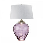Samara Large Plum Glass Table Lamp With Silver Shade QN-SAMARA-TL-LRG-PLM
