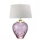 Samara Large Plum Glass Table Lamp With Silver Shade QN-SAMARA-TL-LRG-PLM