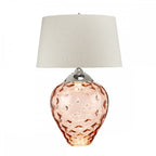 Samara Large Salmon Glass Table Lamp With Taupe Shade QN-SAMARA-TL-LRG-SLM