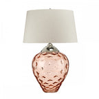 Samara Large Salmon Glass Table Lamp With Taupe Shade QN-SAMARA-TL-LRG-SLM