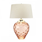 Samara Large Salmon Glass Table Lamp With Taupe Shade QN-SAMARA-TL-LRG-SLM