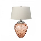 Samara Small Salmon Glass Table Lamp With Taupe Shade QN-SAMARA-TL-SLM
