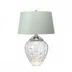 Samara Small Clear Glass Table Lamp With Duck Egg Shade QN-SAMARA-TL-CLR