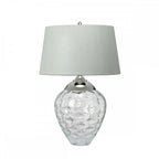 Samara Small Clear Glass Table Lamp With Duck Egg Shade QN-SAMARA-TL-CLR
