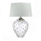 Samara Large Clear Glass Table Lamp With Light With Duck Egg Shade QN-SAMARA-TL-LRG-CLR