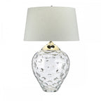 Samara Large Clear Glass Table Lamp With Light With Duck Egg Shade QN-SAMARA-TL-LRG-CLR