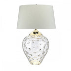 Samara Large Clear Glass Table Lamp With Light With Duck Egg Shade QN-SAMARA-TL-LRG-CLR