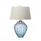 Samara Small Blue Glass Table Lamp With Taupe Shade QN-SAMARA-TL-BLU