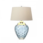 Samara Small Blue Glass Table Lamp With Taupe Shade QN-SAMARA-TL-BLU