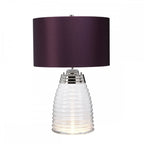Milne Glass Table Lamp With Aubergine Shade QN-MILNE-TL-AUB