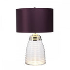 Milne Glass Table Lamp With Aubergine Shade QN-MILNE-TL-AUB
