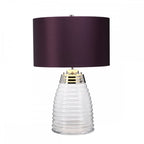 Milne Glass Table Lamp With Aubergine Shade QN-MILNE-TL-AUB