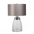 Milne Glass Table Lamp With Grey Shade QN-MILNE-TL-GREY