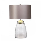 Milne Glass Table Lamp With Grey Shade QN-MILNE-TL-GREY