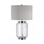 Sola Small Diamond Glass Table Lamp With Titanium Silver Shade QN-SOLA-TL-S
