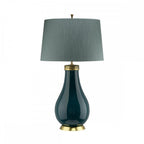 Havering Stylish Table Lamp In Azure Turquoise and Gold Detail QN-HAVERING-TL