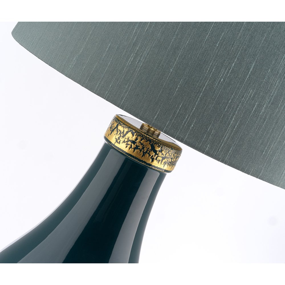 Havering Stylish Table Lamp In Azure Turquoise and Gold Detail QN-HAVERING-TL