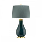Havering Stylish Table Lamp In Azure Turquoise and Gold Detail QN-HAVERING-TL