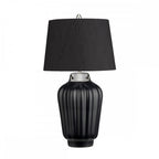 Bexley Satin Black Ceramic Table Lamp In Polished Nickel Finish QN-BEXLEY-TL-BKPN