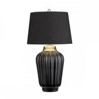 Bexley Satin Black Ceramic Table Lamp In Polished Nickel Finish QN-BEXLEY-TL-BKPN