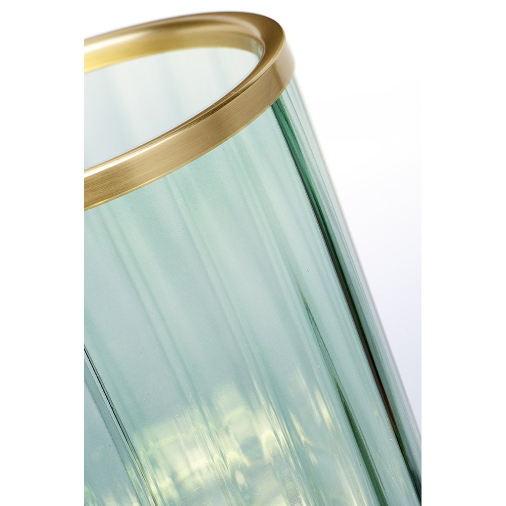 Arno Green Tint Glass Table Lamp With Aged Brass Detail QN-ARNO-GREEN-AB