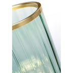 Arno Green Tint Glass Table Lamp With Aged Brass Detail QN-ARNO-GREEN-AB