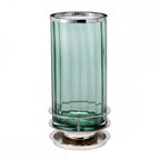 Arno Green Tint Glass Table Lamp With Aged Brass Detail QN-ARNO-GREEN-PN