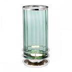 Arno Green Tint Glass Table Lamp With Aged Brass Detail QN-ARNO-GREEN-PN