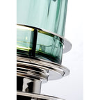 Arno Green Tint Glass Table Lamp With Aged Brass Detail QN-ARNO-GREEN-PN