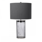 Reno Smoked Tint Glass Table Lamp In Polished Nickel With Grey Shade QN-RENO-SMOKE-PN