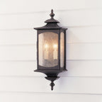 Market Square Outdoor 2 Light Wall Light In Oil Rubbed Bronze Finish QN-MARKET-SQUARE-M