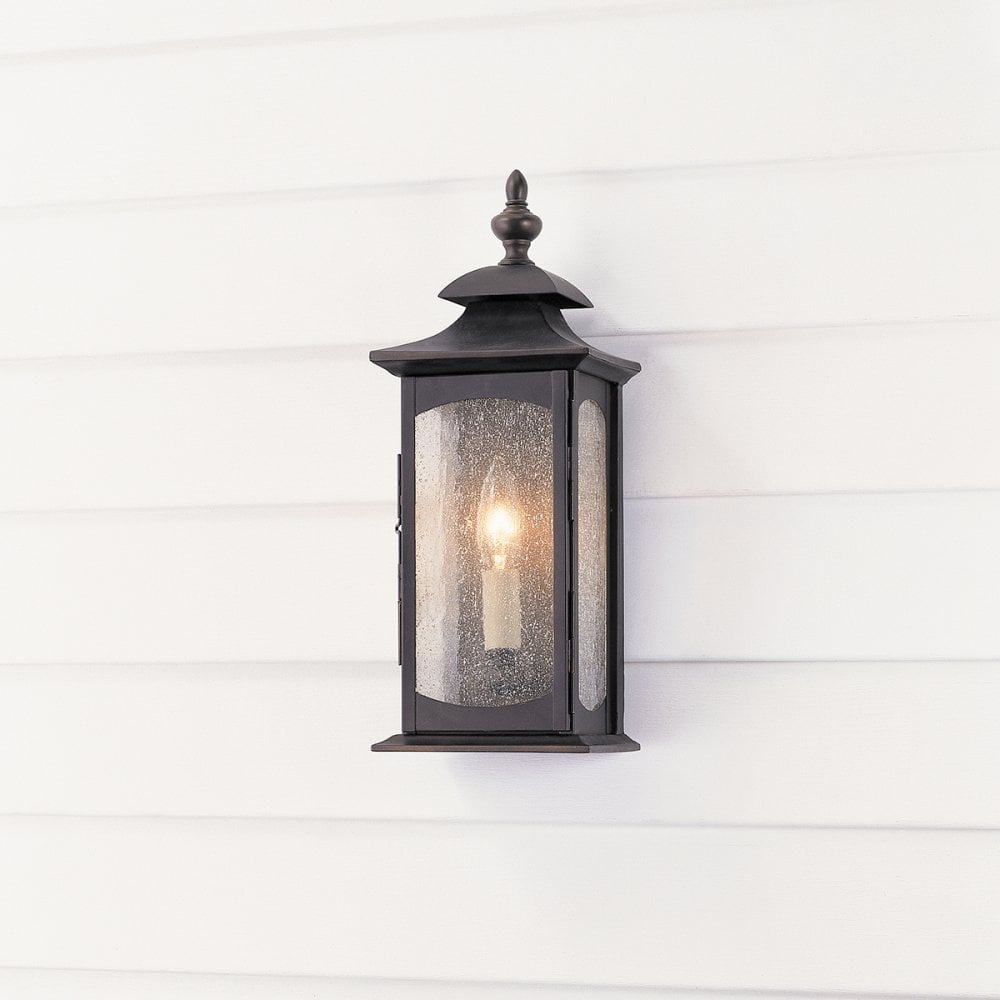 Market Square Outdoor 1 Light Wall Light In Oil Rubbed Bronze Finish QN-MARKET-SQUARE-S