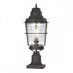 Chance Harbor Outdoor 1 Light Pedestal Lantern In Weathered Zinc QN-CHANCE-HARBOR3
