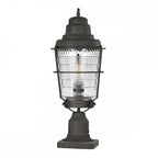 Chance Harbor Outdoor 1 Light Pedestal Lantern In Weathered Zinc QN-CHANCE-HARBOR3