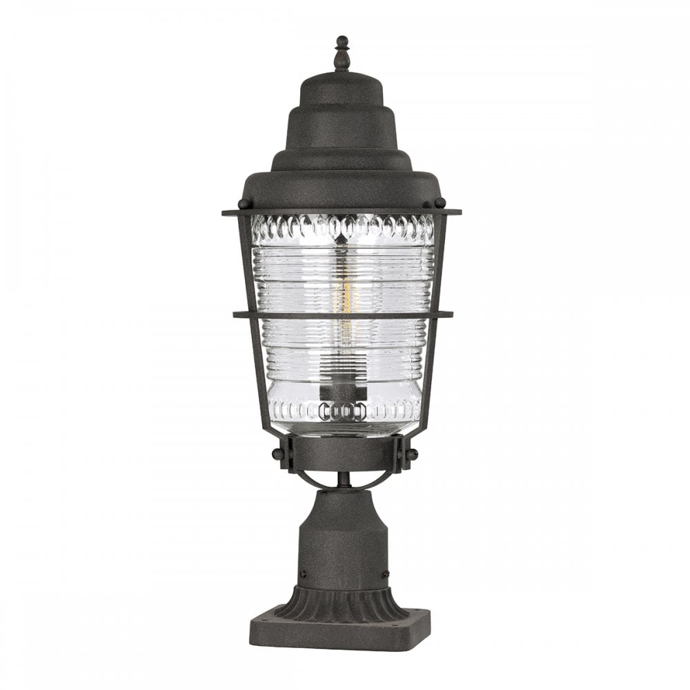 Chance Harbor Outdoor 1 Light Pedestal Lantern In Weathered Zinc QN-CHANCE-HARBOR3