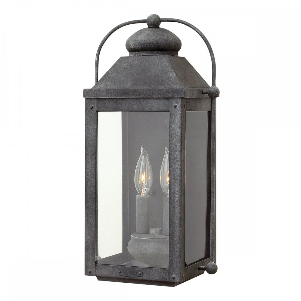Anchorage Outdoor 2 Light Wall Lantern In Aged Zinc Finish QN-ANCHORAGE-M
