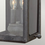 Anchorage Outdoor 2 Light Wall Lantern In Aged Zinc Finish QN-ANCHORAGE-M
