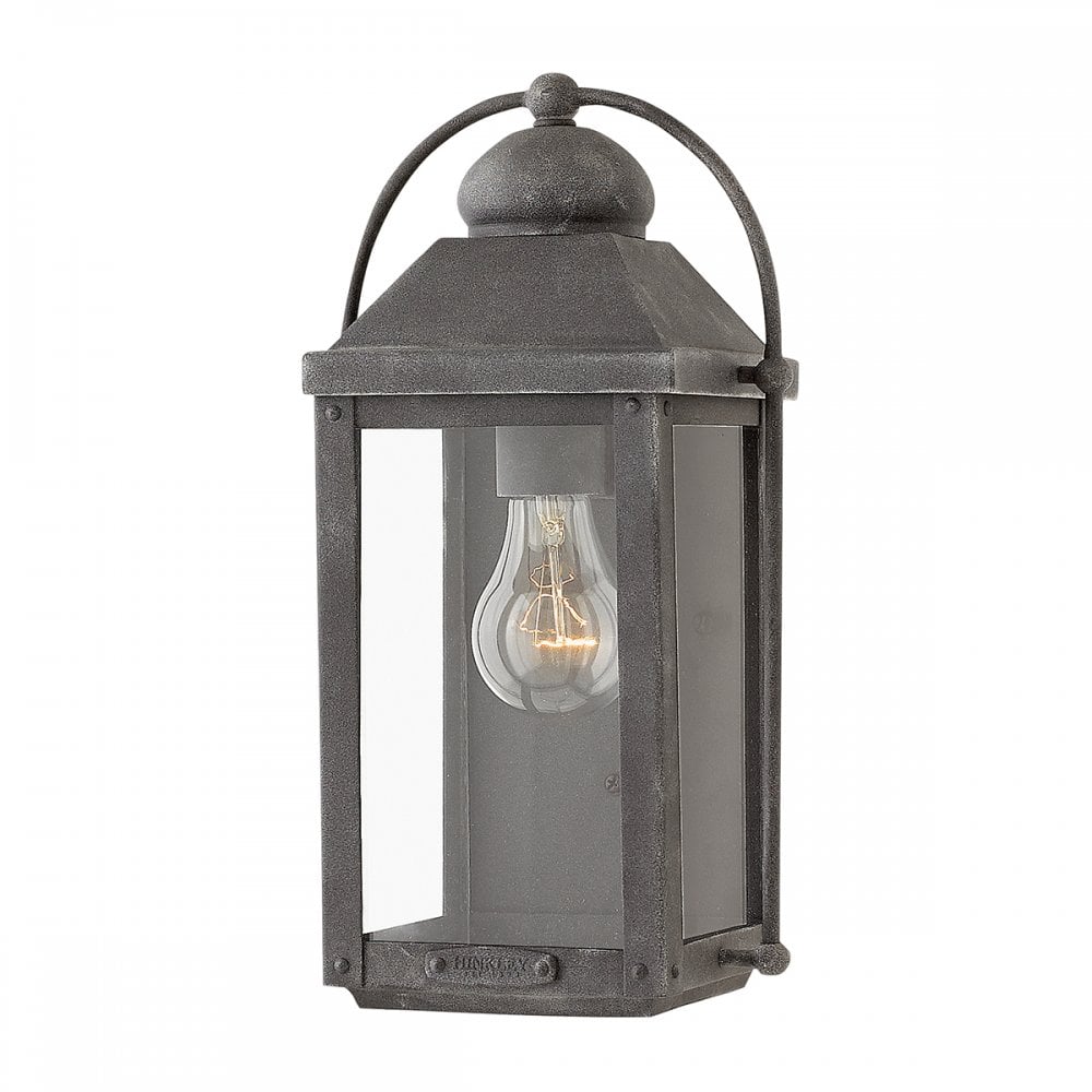 Anchorage Outdoor 1 Light Wall Lantern In Aged Zinc Finish QN-ANCHORAGE-S