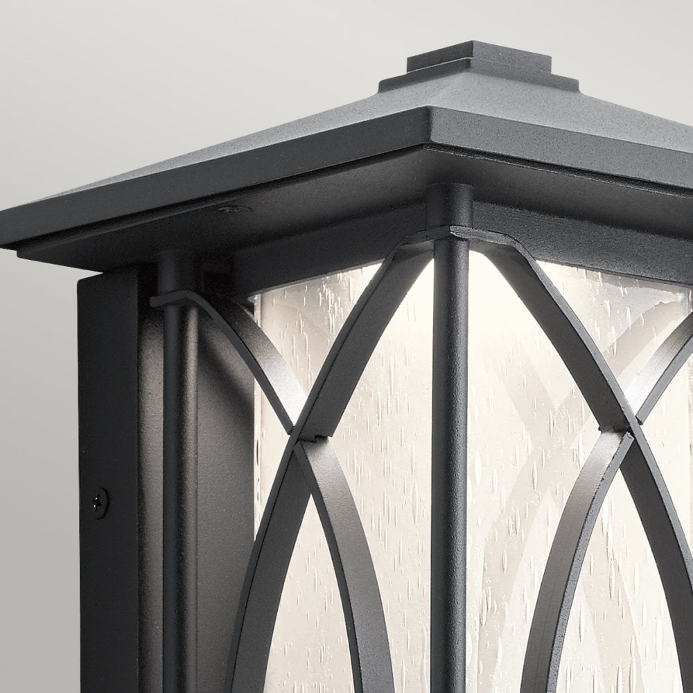 Ashbern Outdoor 1 Light Wall Lantern In Textured Black Finish QN-ASHBERN-S