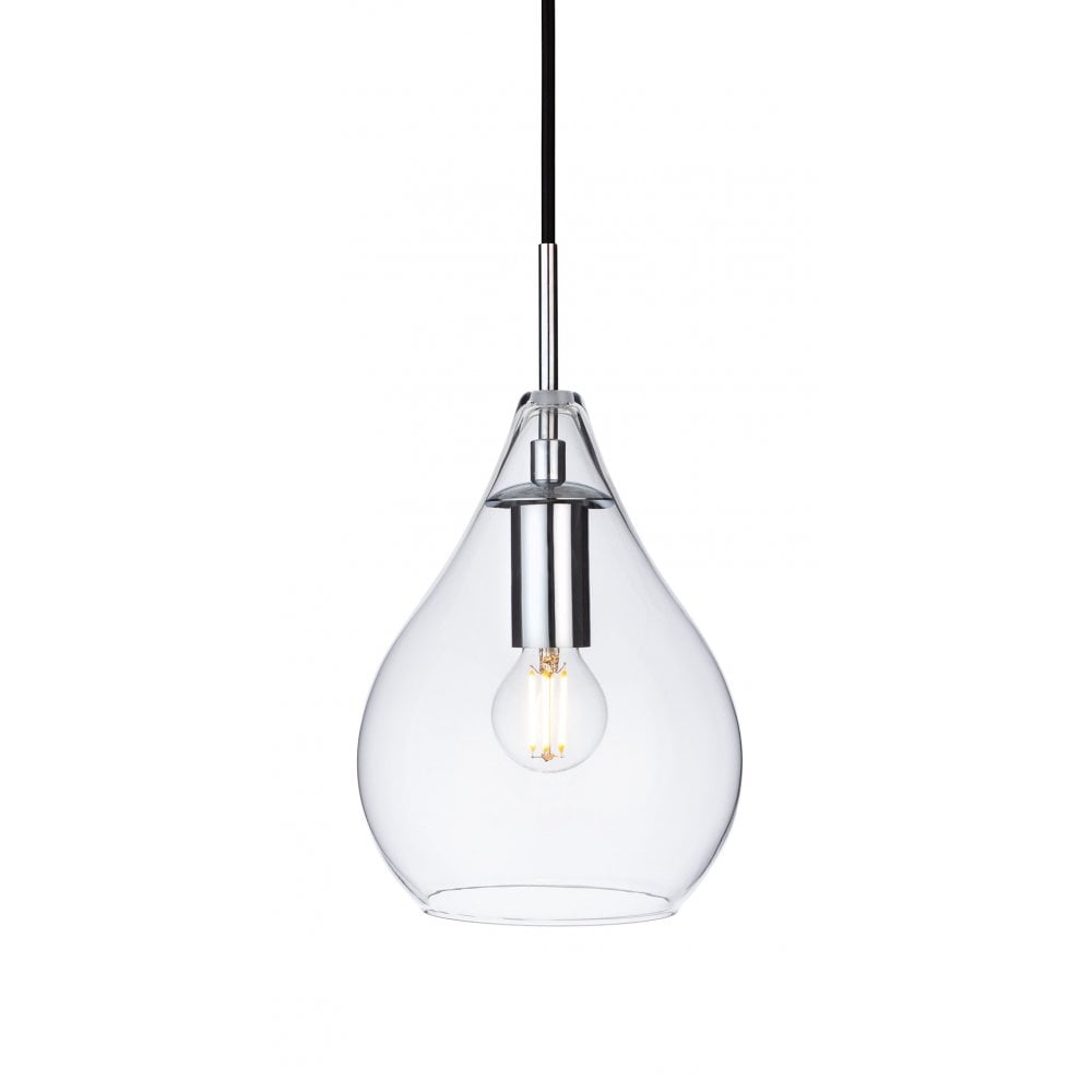 Omar Contemporary Glass Ceiling Pendant Light In Chrome Finish 4877CH