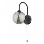 Eissa Modern Wall Light Matt Black Finish With Smoked Glass EIS0722