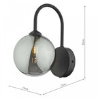 Eissa Modern Wall Light Matt Black Finish With Smoked Glass EIS0722