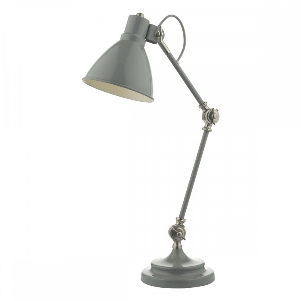 Eunice Task Lamp Grey And Satin Nickel Finish EUN4239