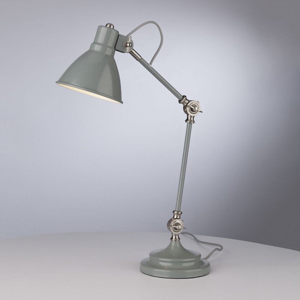 Eunice Task Lamp Grey And Satin Nickel Finish EUN4239