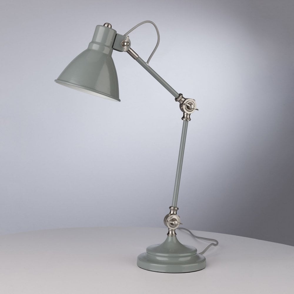 Eunice Task Lamp Grey And Satin Nickel Finish EUN4239